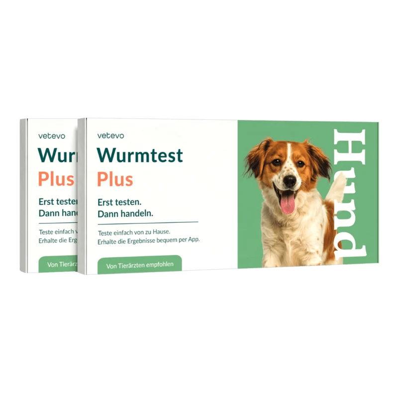 Vetevo Wurmtest Plus Hund – Zuverlässiger Kottest auf 9 Parasiten inkl. Lungenwürmer & Giardien