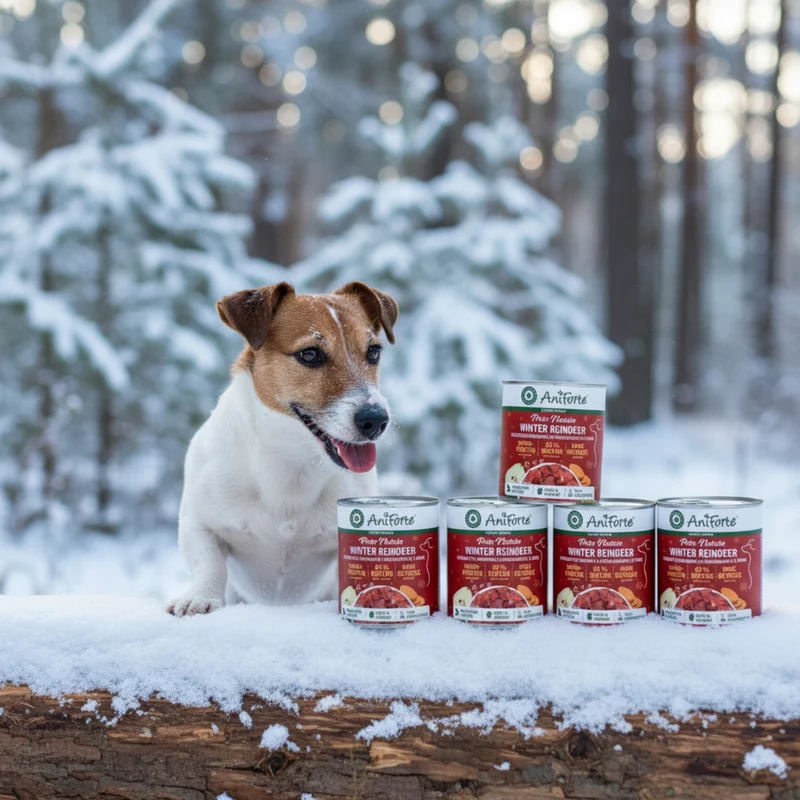 AniForte Pure Nature Winter Reindeer – Premium Hundenassfutter mit Rentier, Kürbis & Preiselbeeren für starke Abwehrkräfte