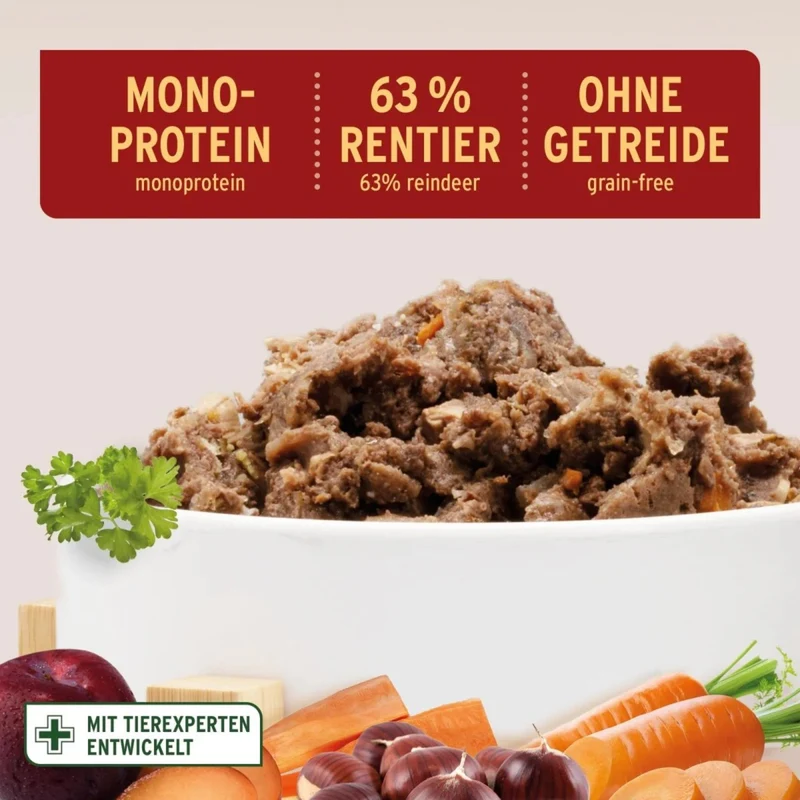 AniForte Pure Nature Winter Reindeer – Premium Hundenassfutter mit Rentier, Kürbis & Preiselbeeren für starke Abwehrkräfte