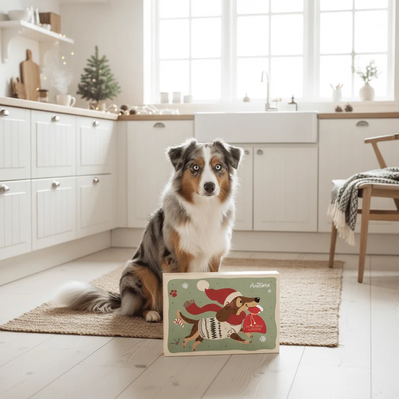 AniForte Hunde Adventskalender 2025 - 24 Premium Leckerlis Getreidefrei & Luftgetrocknet für Natürlichen Genuss