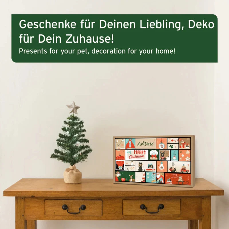AniForte Premium Adventskalender für Hunde - 24 hochwertige Überraschungen für gesunde Vorfreude