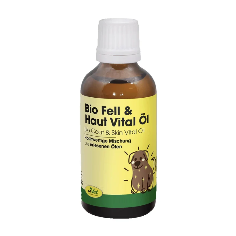 cdVet Bio Fell & Haut Vital Öl – Natürliche Pflege für gesunde Haut & glänzendes Fell mit Omega 3, 6 & Vitamin E für Hunde, Katzen & Pferde