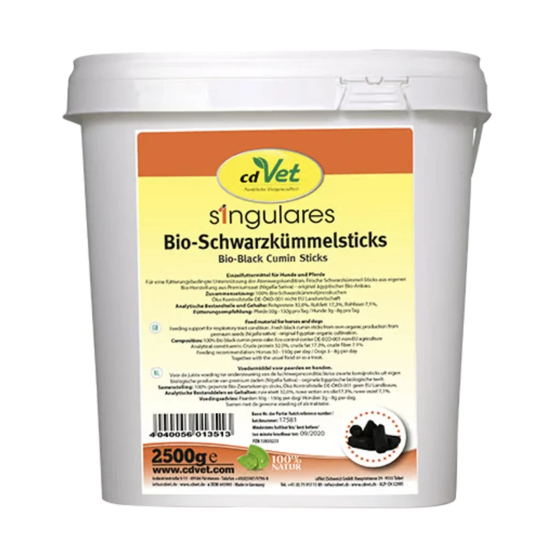 cdVet Singulares Bio-Schwarzkümmelsticks – Natürliche Immunstärkung & Vitalität für Hunde aus 100% reinem Bio-Schwarzkümmelmehl