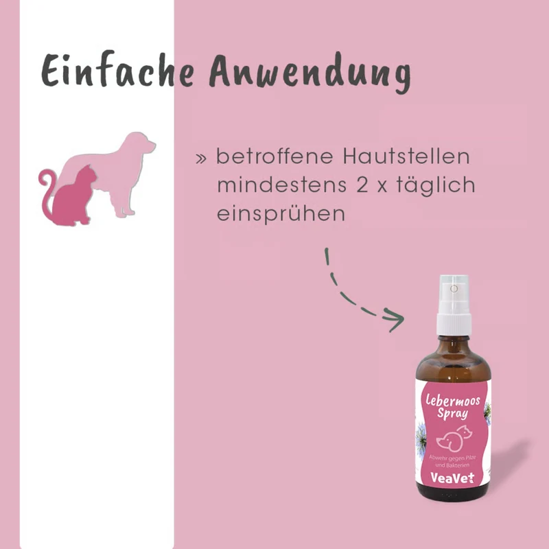cdVet VeaVet Lebermoos Spray – Natürliche Hautpflege bei Juckreiz, Rötungen & Hautirritationen für Hunde, Katzen & Nager