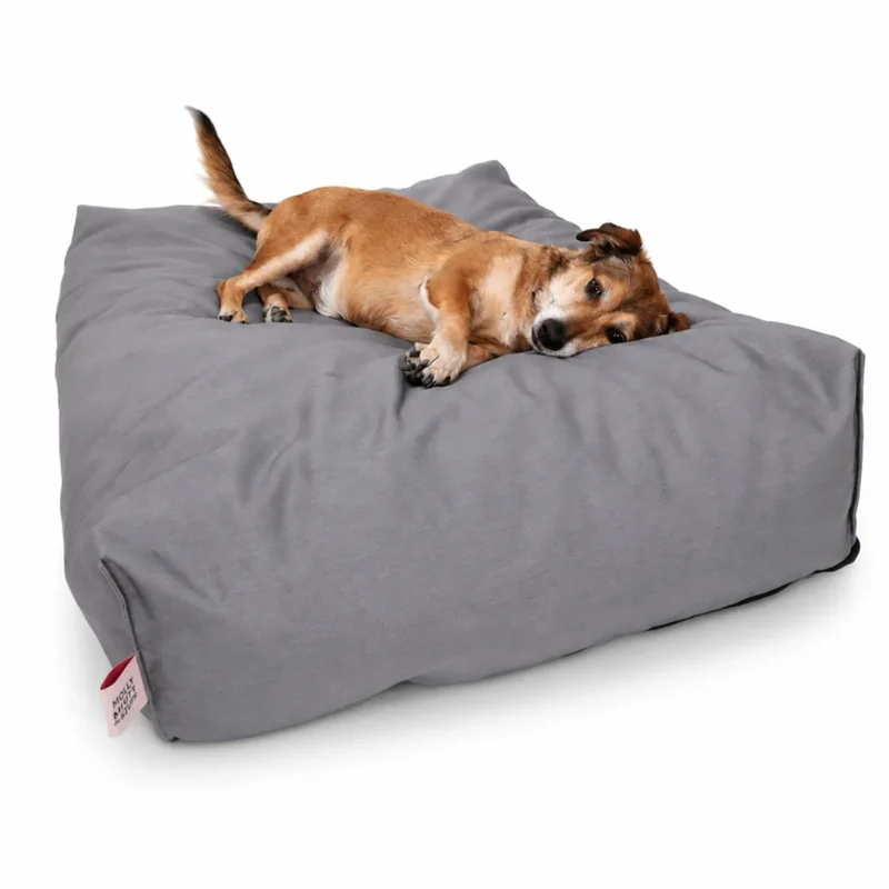 Orthopädisches Hundekissen BUDDYstyle HOUND&NATURE | Härtegrad variierbar | Wasserdicht & recycelt | Hellgrau