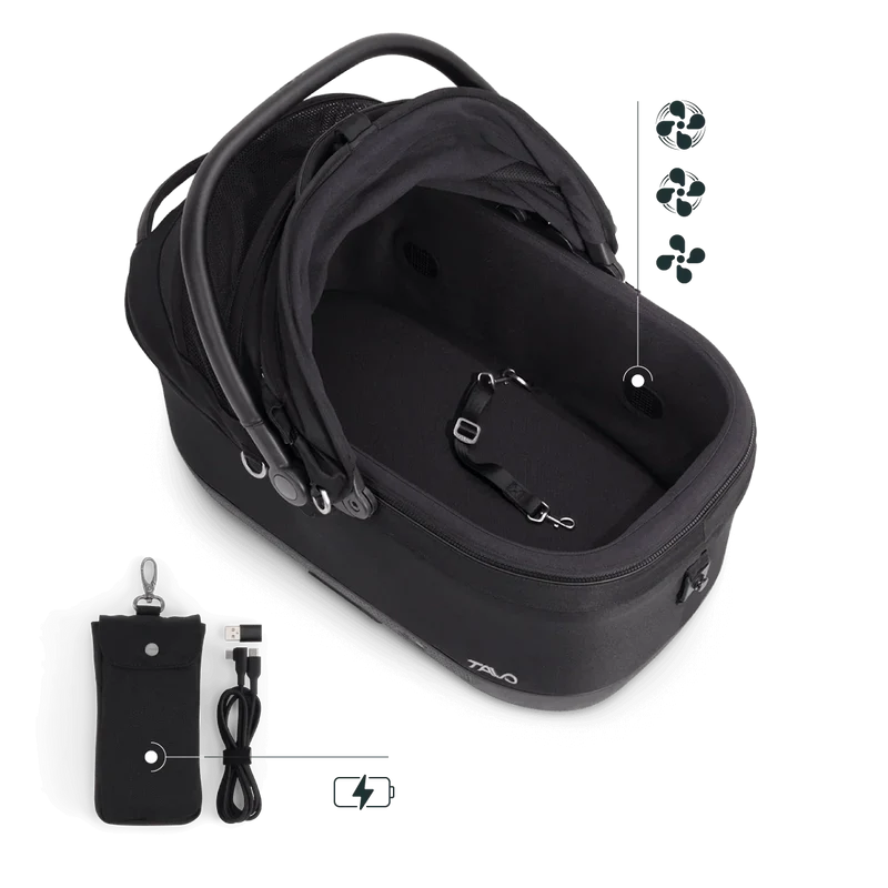 Isofix Autositz & Transportbox Maeve™ iso6x Wind Tavo | Integriertes Belüftungssystem | für Hunde bis 18 kg | GREENGUARD-Gold-Zertifizierung | Onyx