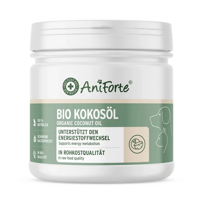 AniForte Bio Kokosöl für Hunde & Katzen – Natürliche Fellpflege, Hautschutz & Immunstärkung mit nativem Kokosöl in Premium Rohkost-Qualität