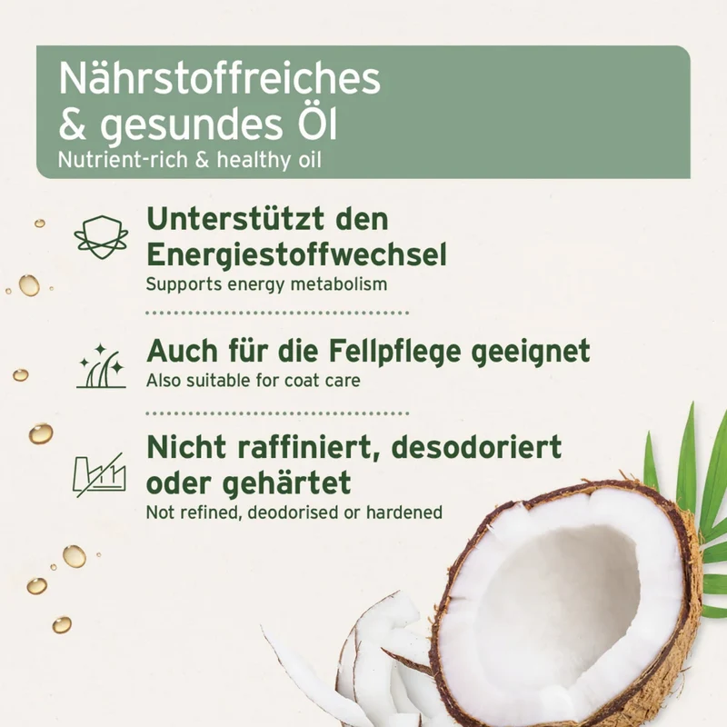 AniForte Bio Kokosöl für Hunde & Katzen – Natürliche Fellpflege, Hautschutz & Immunstärkung mit nativem Kokosöl in Premium Rohkost-Qualität