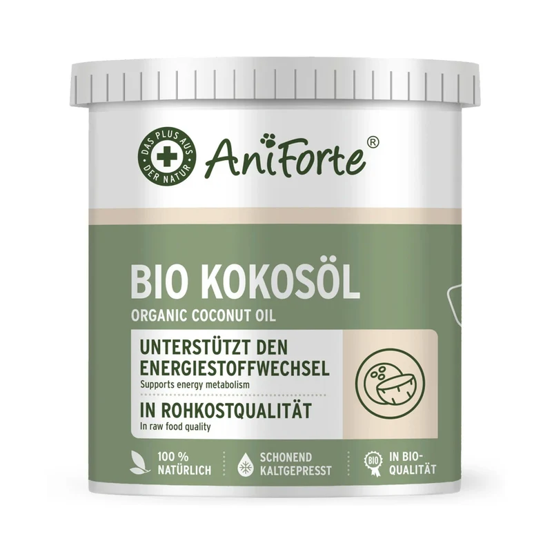 AniForte Bio Kokosöl für Hunde & Katzen – Natürliche Fellpflege, Hautschutz & Immunstärkung mit nativem Kokosöl in Premium Rohkost-Qualität