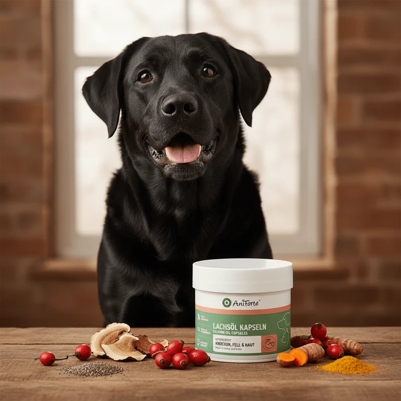 AniForte Lachsöl Kapseln für Hunde – Omega-3 für glänzendes Fell, gesunde Haut & starke Gelenke