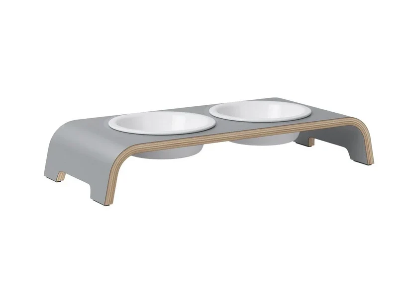 Futterstation dogBar® für Hunde | Porzellan | Grau | NEU: 6 Größen