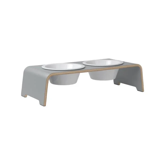 Futterstation dogBar® für Hunde | Porzellan | Grau | NEU: 6 Größen