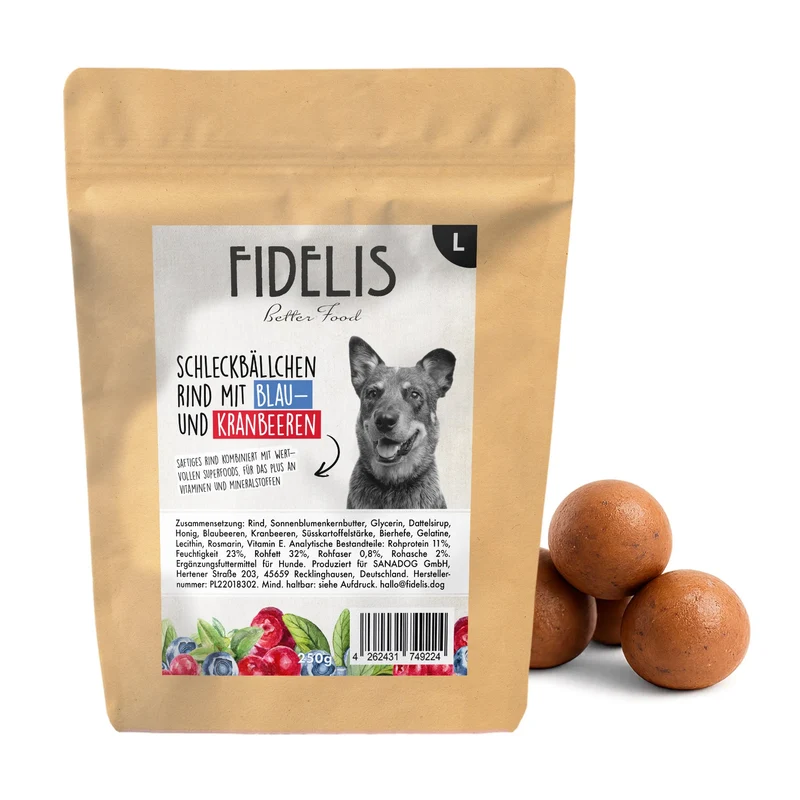 Fidelis Schleckbällchen Rind mit Blaubeeren & Kranbeeren
