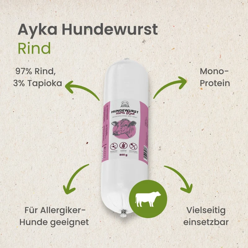 Hundewurst Rind - Pures Fleisch