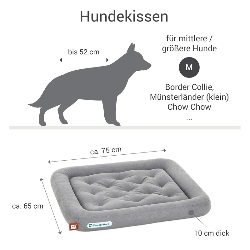 Doctor Bark Orthopädisches Lounge-Kissen – Gepolstert & waschbar für Hunde