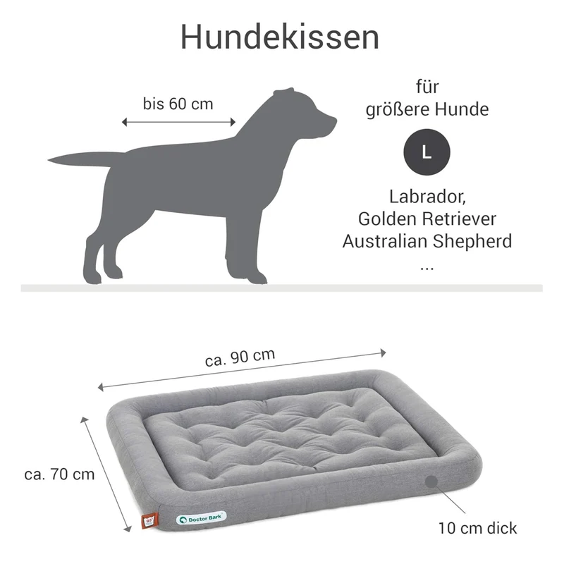 Doctor Bark Orthopädisches Lounge-Kissen – Gepolstert & waschbar für Hunde
