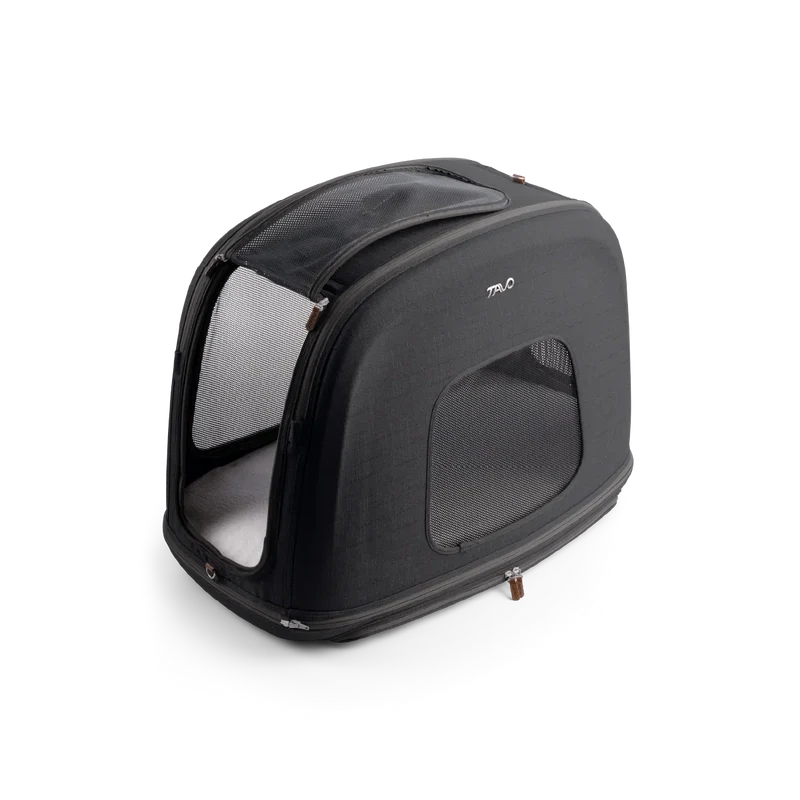 Crashgetestete Isofix Transportbox Auto Tavo Crispin für Hunde | 3 Größen bis 27.2 kg | Farbe: Onyx