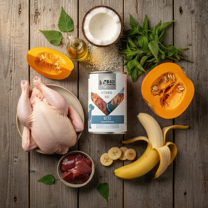 Black Canyon Niere – Veterinär-Diät-Nassfutter für ausgewachsene Hunde mit Nierenerkrankung | Huhn & Banane, glutenfrei, schonend gegart