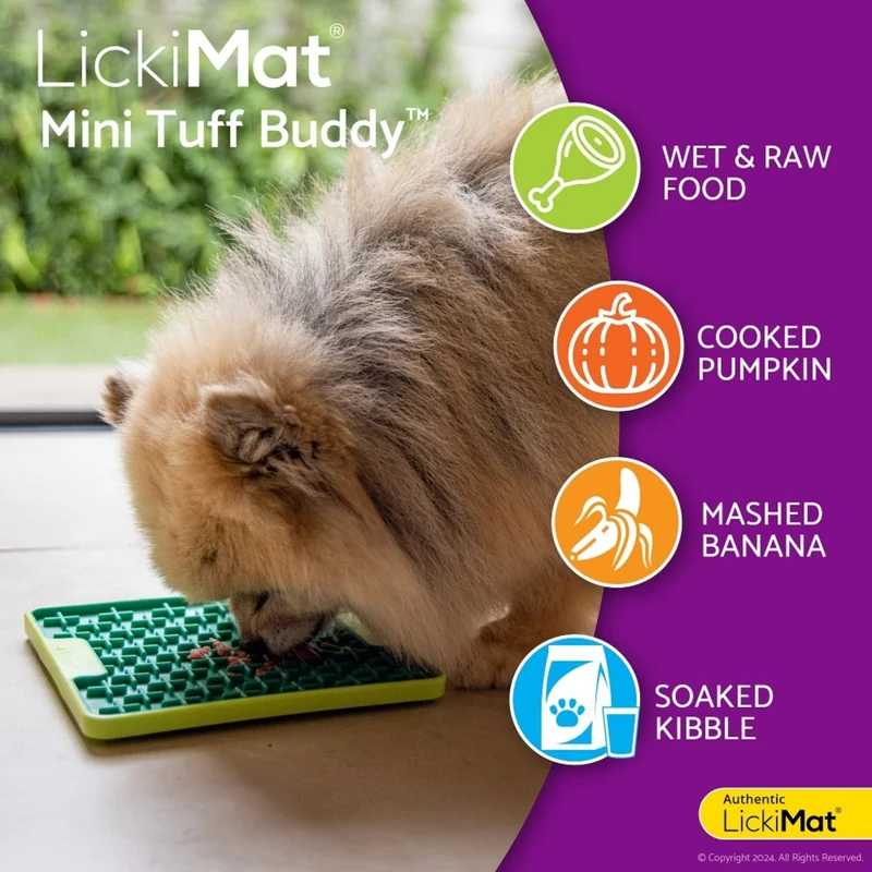 LickiMat Mini Buddy Tuff – Robuste Schleckmatte gegen Langeweile, Stress & Angst bei Hunden