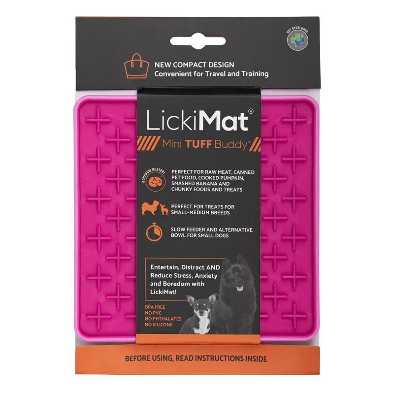 LickiMat Mini Buddy Tuff – Robuste Schleckmatte gegen Langeweile, Stress & Angst bei Hunden