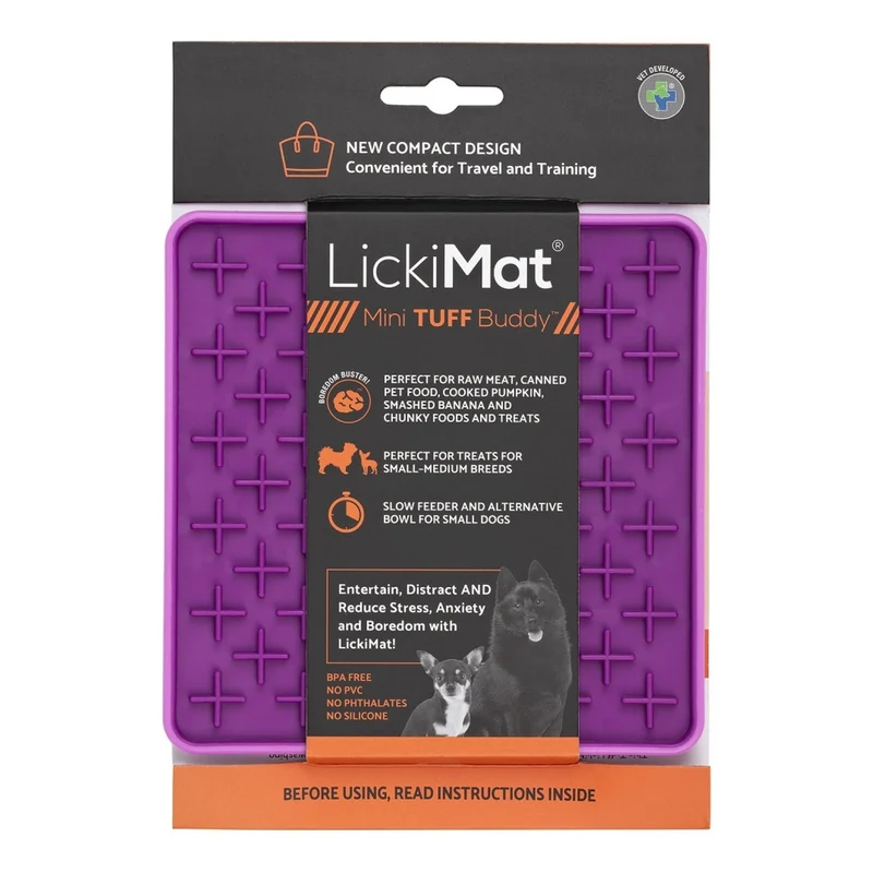 LickiMat Mini Buddy Tuff – Robuste Schleckmatte gegen Langeweile, Stress & Angst bei Hunden