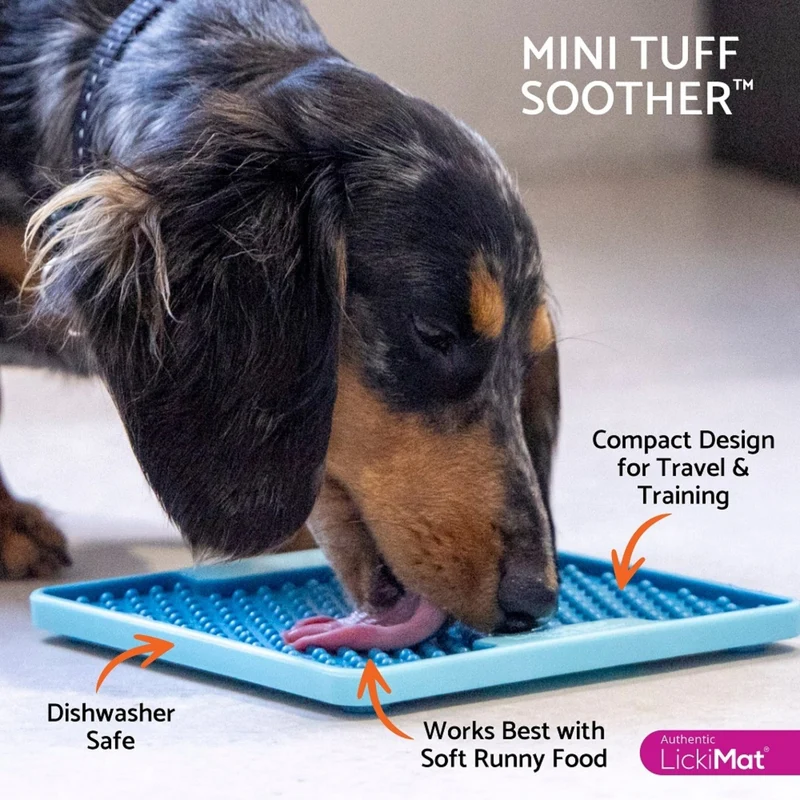 LickiMat Mini Soother Tuff – Die robuste Schleckmatte gegen Langeweile, Angst & Fresshasten bei Hunden