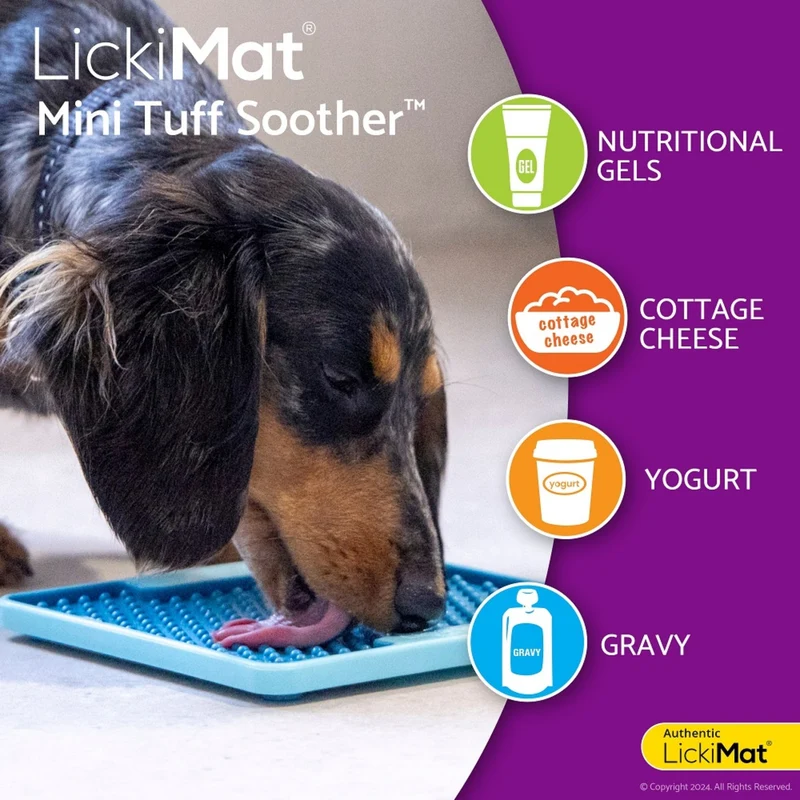 LickiMat Mini Soother Tuff – Die robuste Schleckmatte gegen Langeweile, Angst & Fresshasten bei Hunden