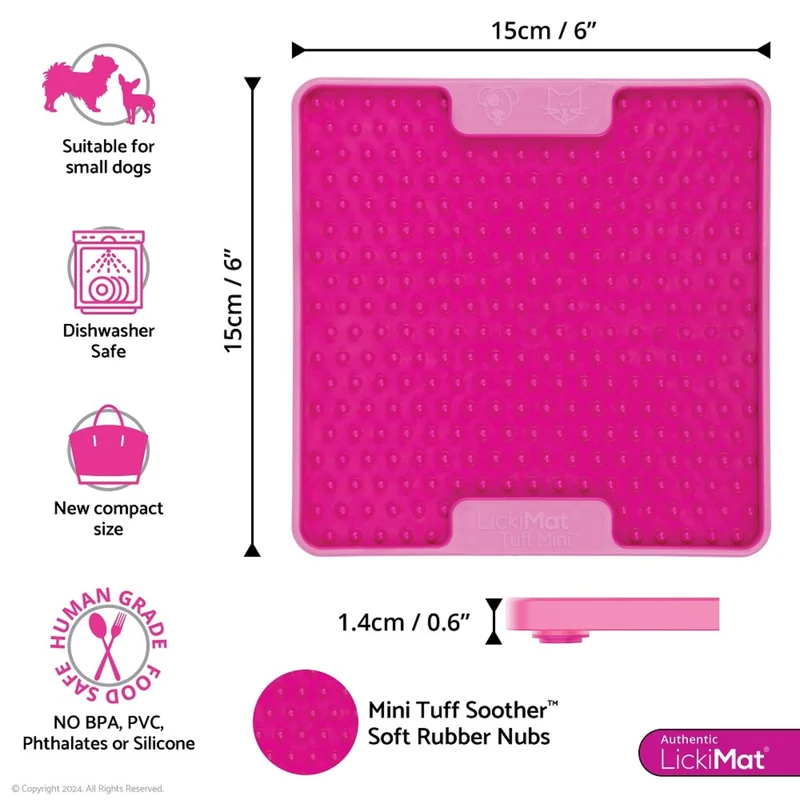 LickiMat Mini Soother Tuff – Die robuste Schleckmatte gegen Langeweile, Angst & Fresshasten bei Hunden