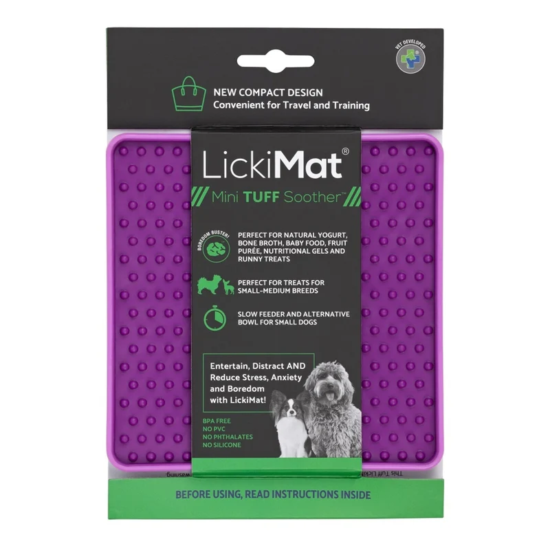 LickiMat Mini Soother Tuff – Die robuste Schleckmatte gegen Langeweile, Angst & Fresshasten bei Hunden