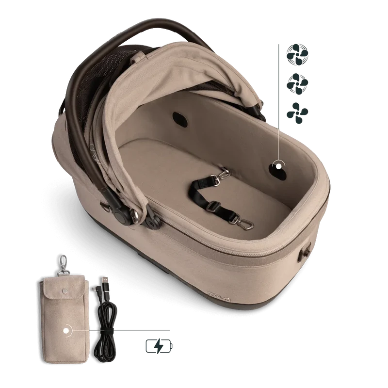 Isofix Autositz & Transportbox Maeve™ iso6x Wind Tavo | Integriertes Belüftungssystem | für Hunde bis 18 kg | GREENGUARD-Gold-Zertifizierung | Fawn