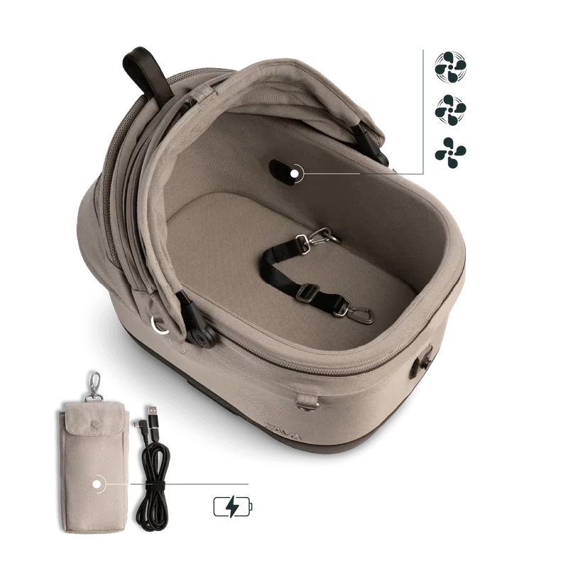 Isofix Autositz & Transportbox Maeve™ iso5x Wind Tavo | Integriertes Belüftungssystem | für Hunde bis 13.6 kg | GREENGUARD-Gold-Zertifizierung | Tawny