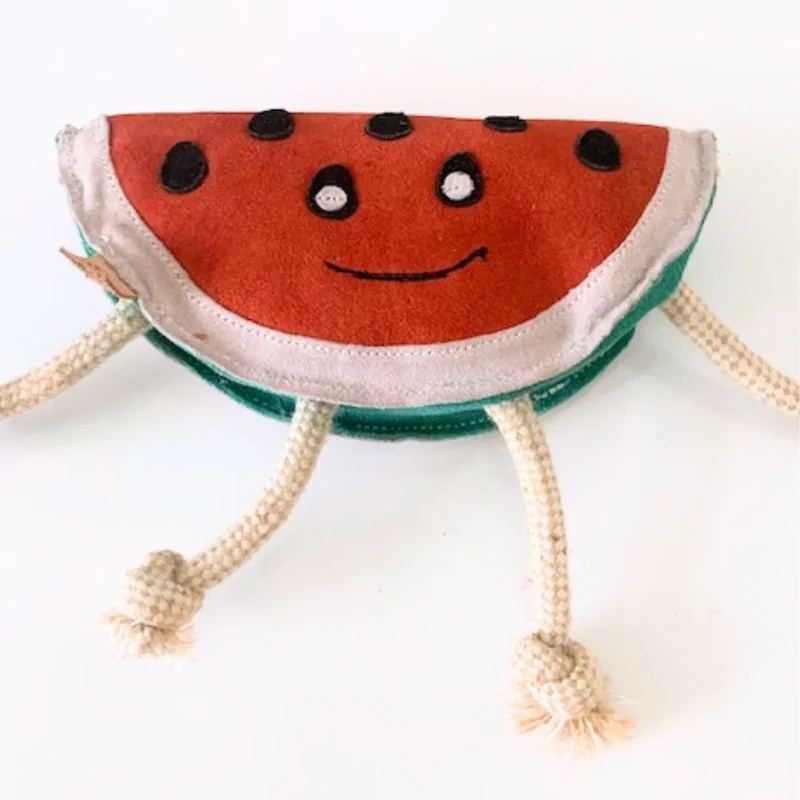 Fräulein Plath Hundespielzeug Melone | Robust & auf Schadstoffe geprüft | Upcycling Leder
