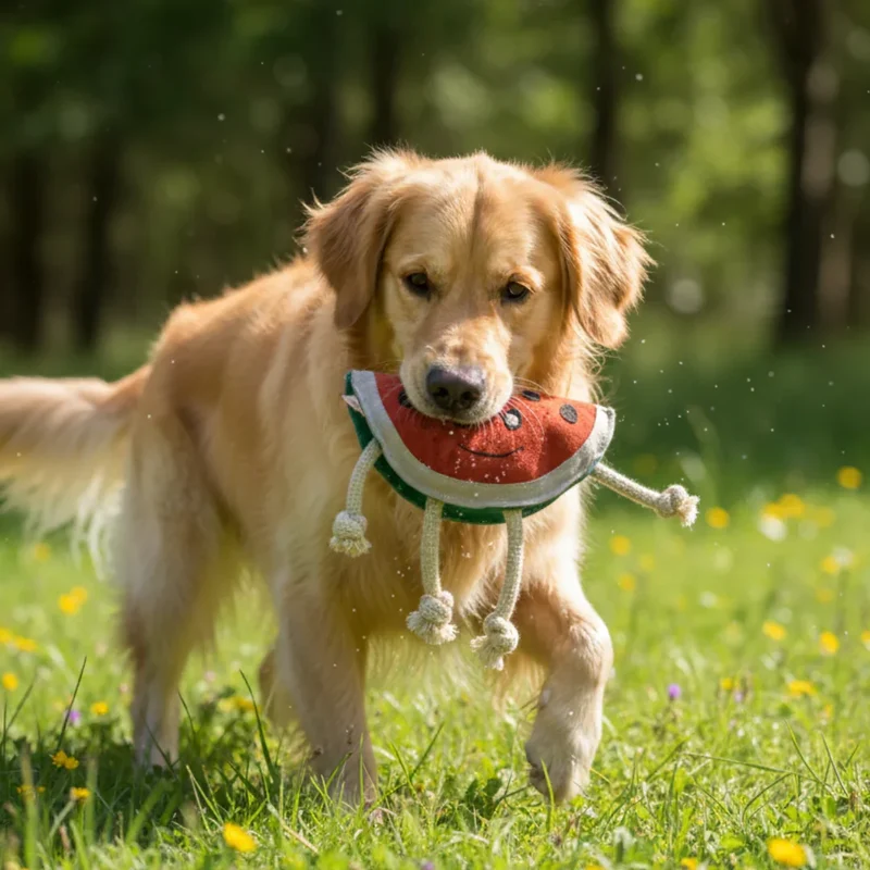 Fräulein Plath Hundespielzeug Melone | Robust & auf Schadstoffe geprüft | Upcycling Leder
