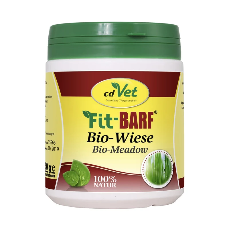 cdVet Fit-BARF Bio-Wiese – Natürliche Mineralien & Vitamine aus Bio-Kräutern für gesunde BARF-Ernährung beim Hund
