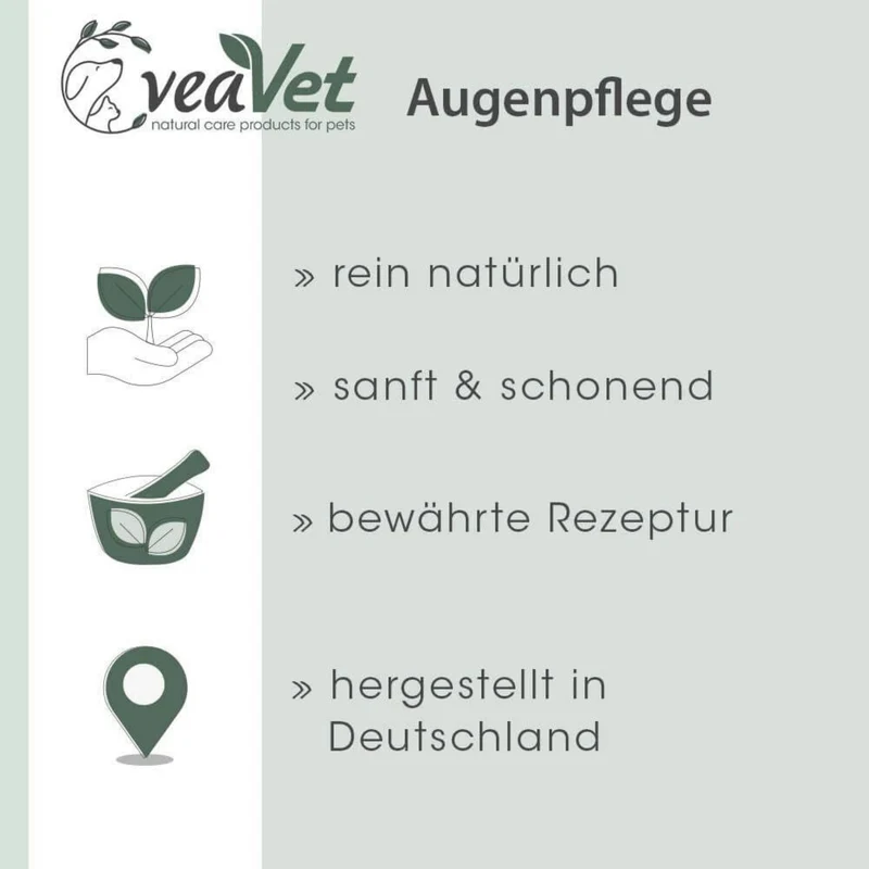 cdVet VeaVet Augenpflege – Natürliche Pflege für gereizte, tränende & verklebte Tieraugen bei Hund, Katze & Pferd