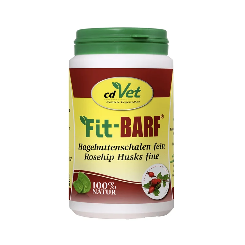 cdVet Fit-BARF Hagebuttenschalen fein – Natürliches Vitamin C Pulver für starkes Immunsystem beim Hund