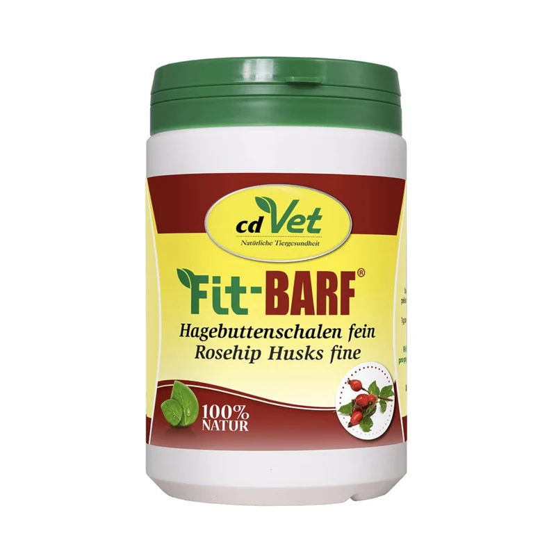 cdVet Fit-BARF Hagebuttenschalen fein – Natürliches Vitamin C Pulver für starkes Immunsystem beim Hund