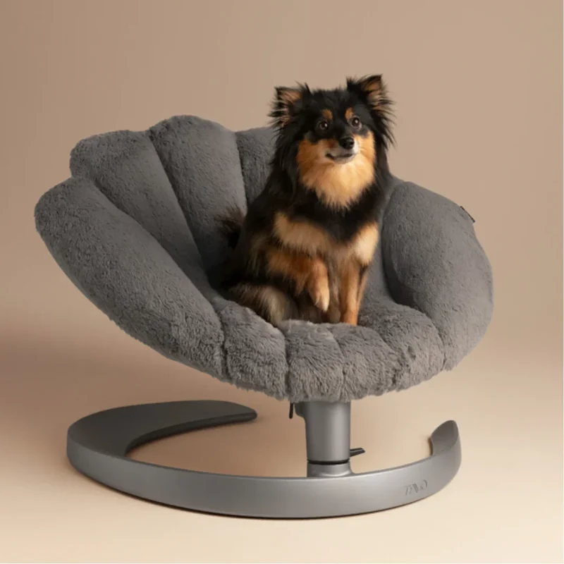Schwingendes Haustierbett SHELL von TAVO | Für Hund & Katze | GREENGUARD-Gold-Zertifizierung | Farbe: Lunar