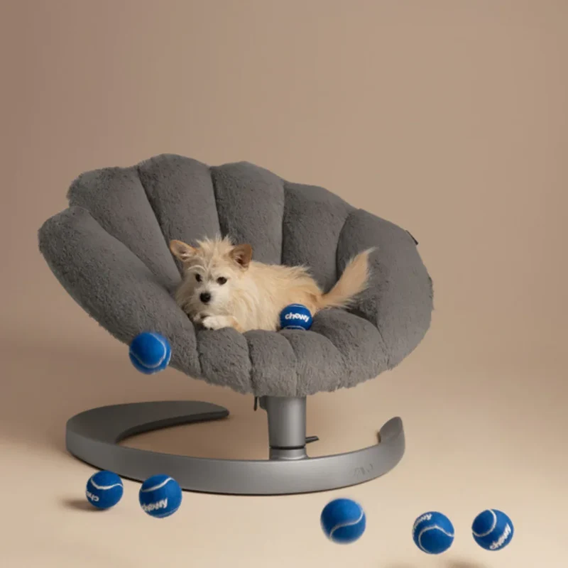 Schwingendes Haustierbett SHELL von TAVO | Für Hund & Katze | GREENGUARD-Gold-Zertifizierung | Farbe: Lunar
