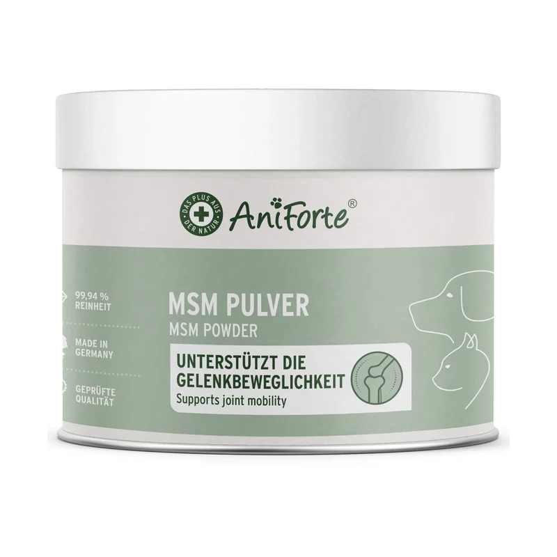 AniForte MSM Pulver für Hunde – Hochreines Methylsulfonylmethan für gesunde Gelenke & Beweglichkeit