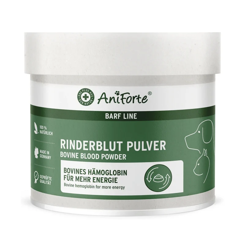 AniForte BARF LINE Rinderblut Pulver für Hunde – Premium Nahrungsergänzung mit essenziellen Aminosäuren & Mineralien