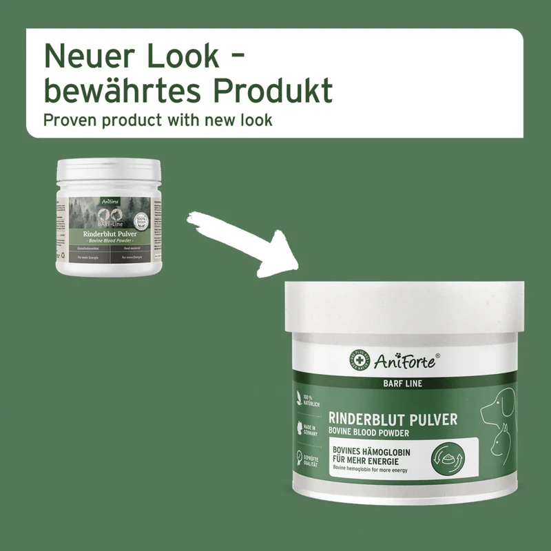 AniForte BARF LINE Rinderblut Pulver für Hunde – Premium Nahrungsergänzung mit essenziellen Aminosäuren & Mineralien