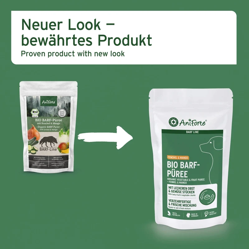 AniForte BIO BARF-Püree mit Fenchel & Mango für Hunde – Für natürliche Verdauungsunterstützung