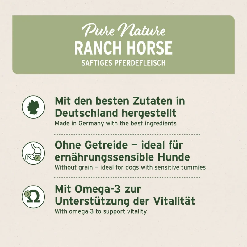 AniForte Pure Nature Ranch Horse Hunde Nassfutter – 100% Pferdefleisch, Monoprotein für sensible Hunde, getreidefrei & naturbelassen
