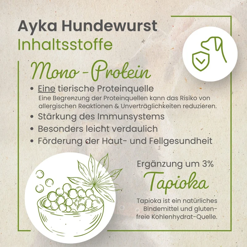 Hundewurst Hirsch - Pures Fleisch