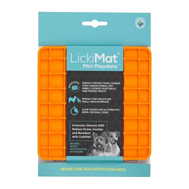 LickiMat Mini Playdate – Die beruhigende Anti-Stress Schleckmatte für kleine & mittelgroße Hunde | Slow Feeding, mentale Auslastung & pure Entspannung