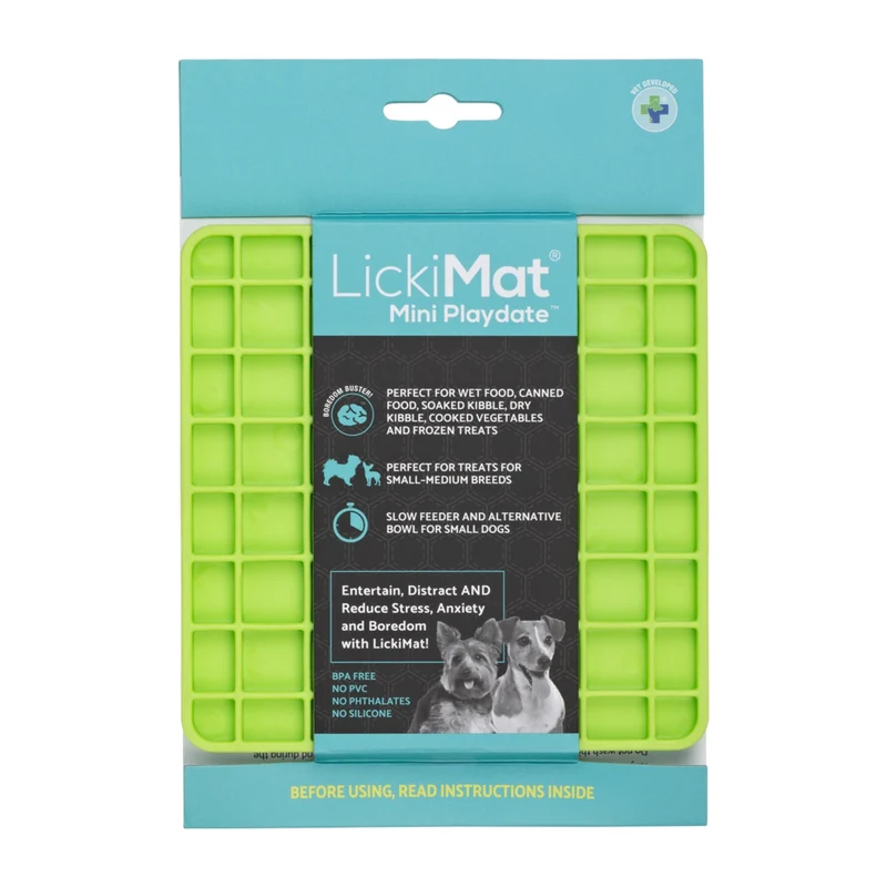 LickiMat Mini Playdate – Die beruhigende Anti-Stress Schleckmatte für kleine & mittelgroße Hunde | Slow Feeding, mentale Auslastung & pure Entspannung