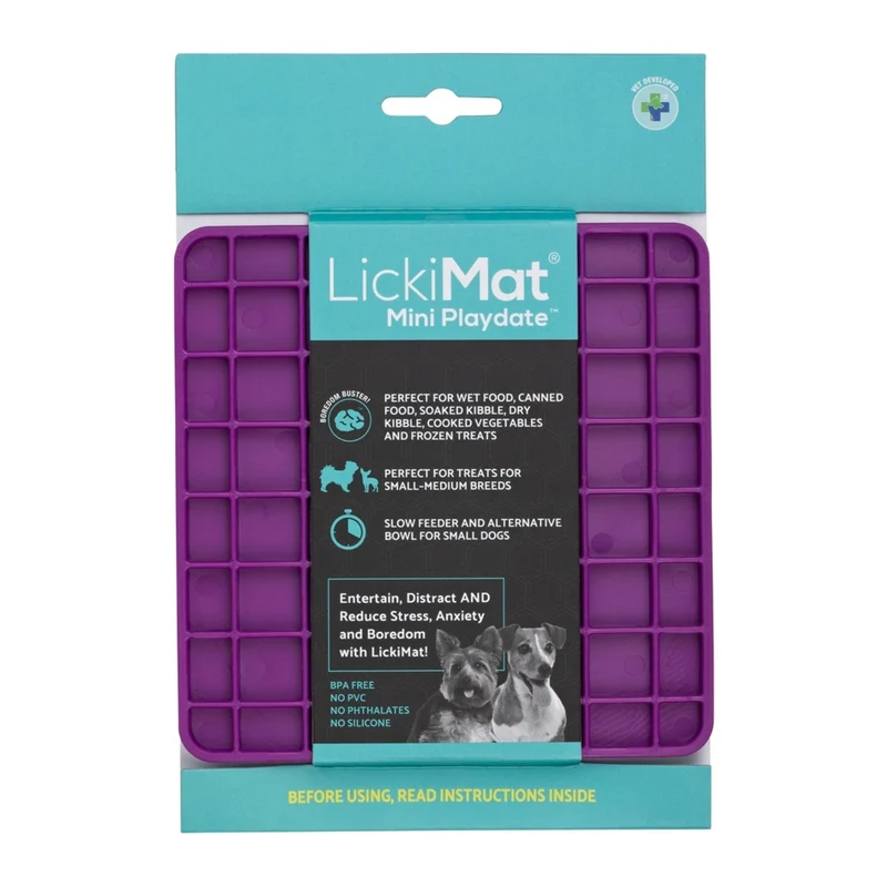LickiMat Mini Playdate – Die beruhigende Anti-Stress Schleckmatte für kleine & mittelgroße Hunde | Slow Feeding, mentale Auslastung & pure Entspannung