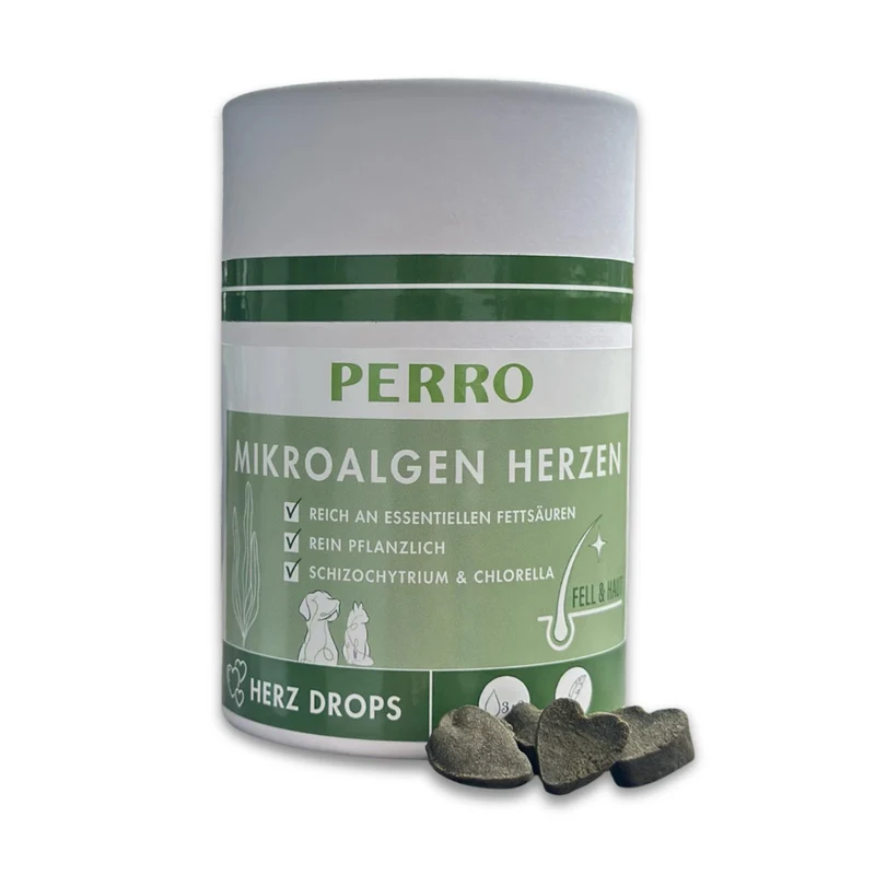 Perro Mikroalgen Herzen – Natürliche Nahrungsergänzung für Hunde & Katzen | Für strahlendes Fell, starke Abwehrkräfte & gesunde Verdauung