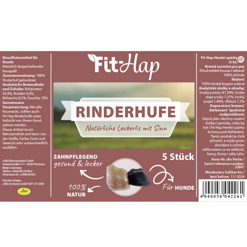 cdVet Fit-Hap Rinderhufe – Premium Hundesnack für natürliche Zahnpflege & langanhaltenden Kauspaß